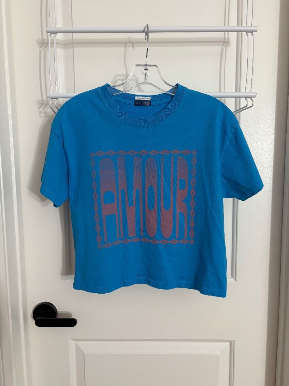 Mother Bright Blue Grab Bag Crop Boxy Tee Women’s Size Small